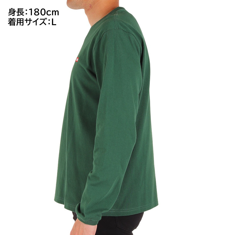 チャムス（CHUMS）（メンズ）長袖Tシャツ ロンT ブービーロゴTシャツ CH01-2275-M080 グリーン バックプリント 綿100
