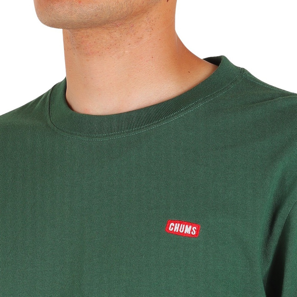 チャムス（CHUMS）（メンズ）長袖Tシャツ ロンT ブービーロゴTシャツ CH01-2275-M080 グリーン バックプリント 綿100