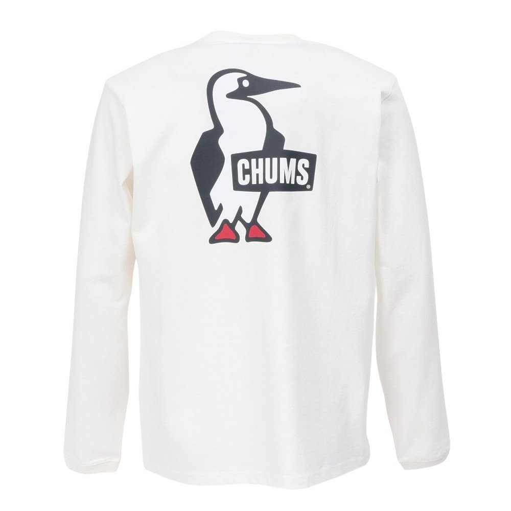 チャムス（CHUMS）（メンズ）長袖Tシャツ ロンT ブービーロゴTシャツ CH01-2275-W001 ホワイト バックプリント 綿100