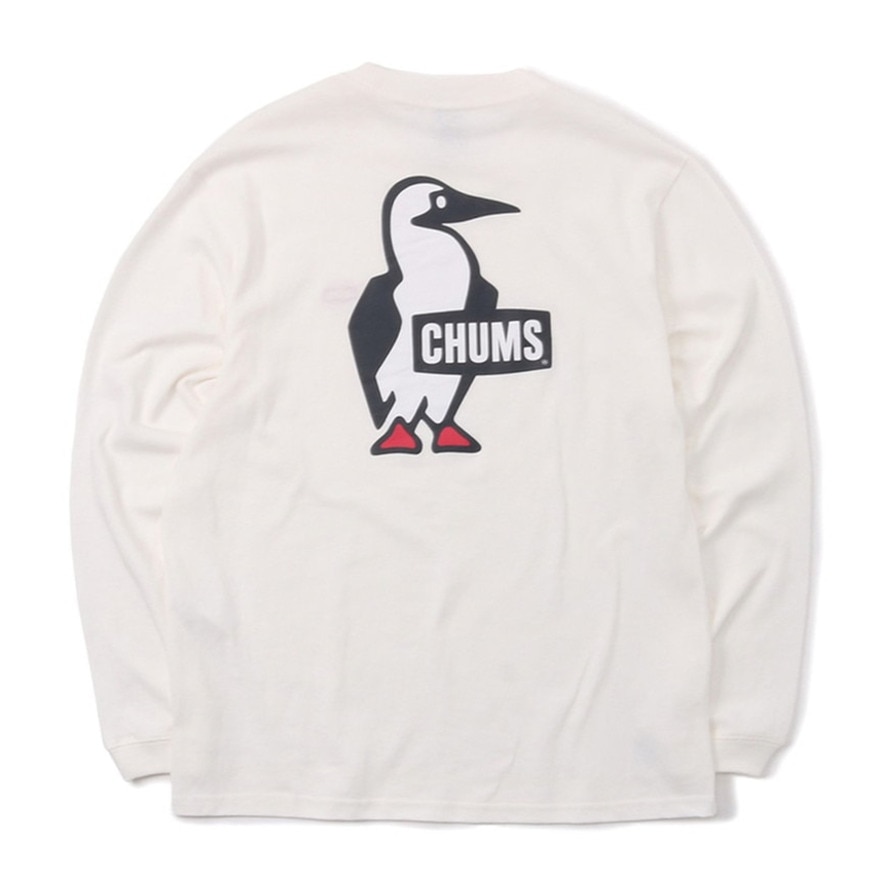 チャムス（CHUMS）（メンズ）長袖Tシャツ ロンT ブービーロゴTシャツ CH01-2275-W001 ホワイト バックプリント 綿100