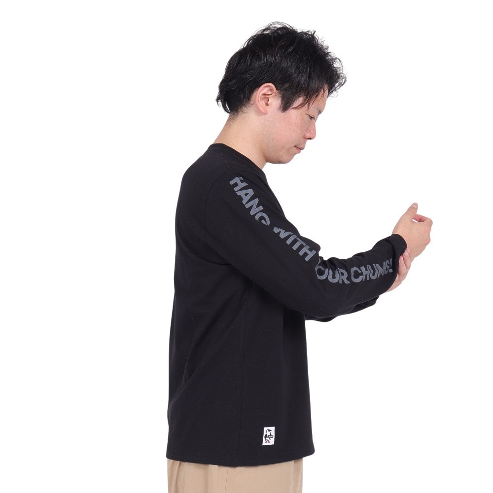 チャムス（CHUMS）（メンズ）高耐久 長袖Tシャツ ロンT HWYCロングスリーブTシャツ CH01-2276-K069 ブラック 綿100 袖ロゴ