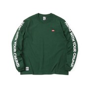 チャムス（CHUMS）（メンズ）長袖Tシャツ ロンT HWYCロングスリーブTシャツ CH01-2276-M080 グリーン 春 トップス 袖ロゴ 綿100  