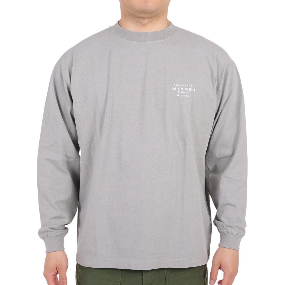 ニューバランス（new balance）（メンズ）長袖Tシャツ ロンT MT1996 グラフィックロングスリーブTシャツ AMT35014-TAG グレー
