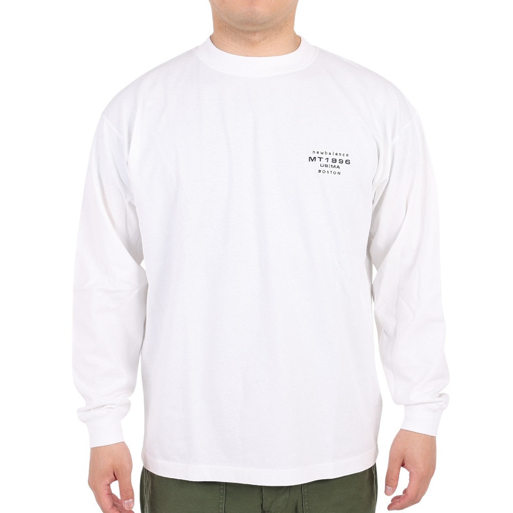 ニューバランス（new balance）（メンズ）長袖Tシャツ ロンT MT1996 グラフィックロングスリーブTシャツ AMT35014-WT ホワイト