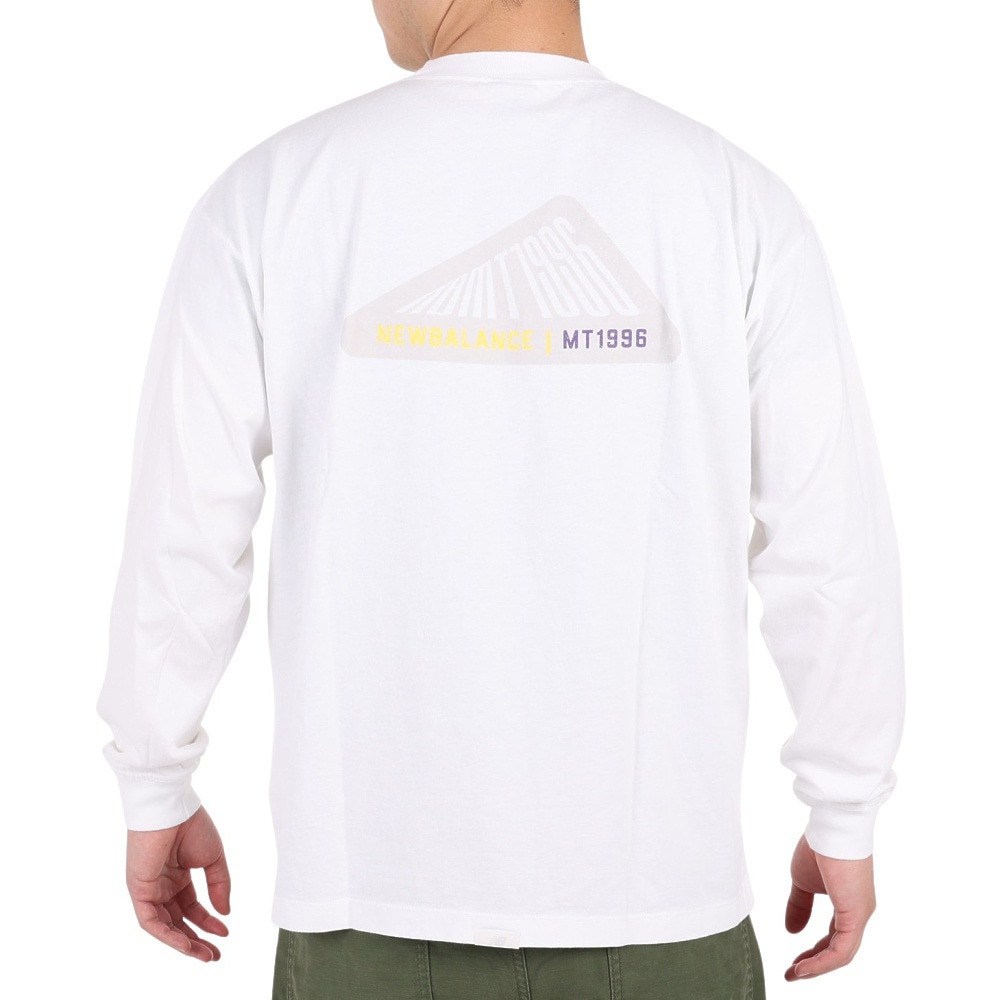 ニューバランス（new balance）（メンズ）長袖Tシャツ ロンT MT1996 グラフィックロングスリーブTシャツ AMT35014-WT ホワイト