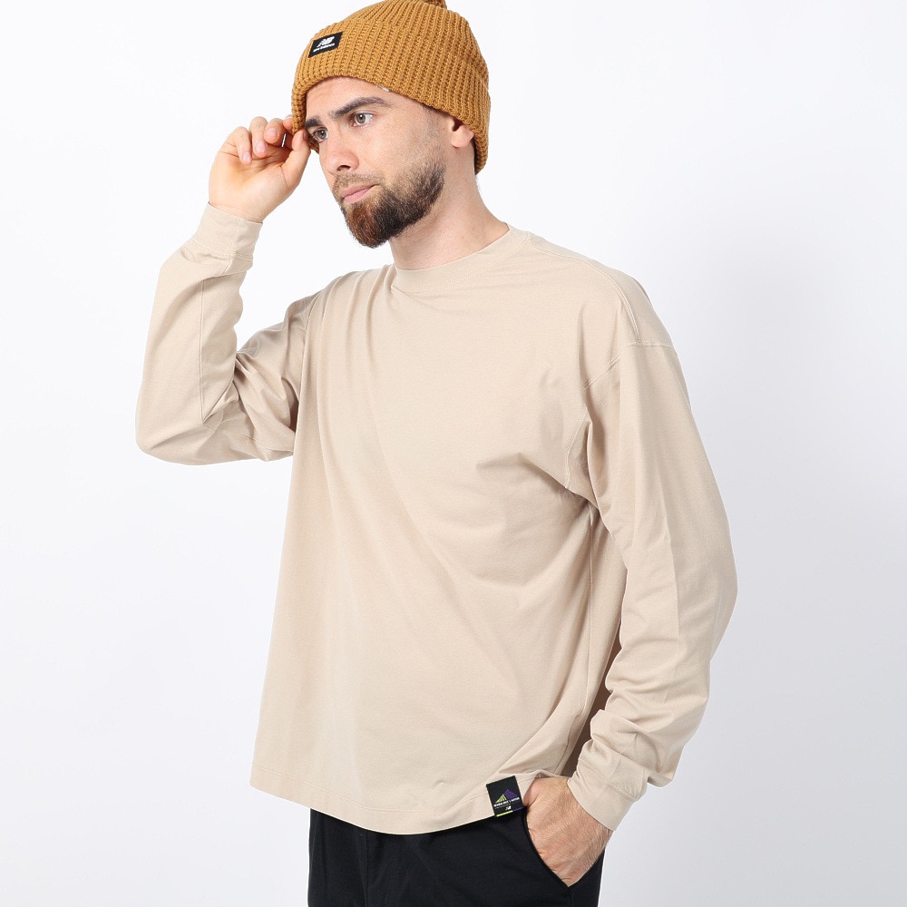 ニューバランス（new balance）（メンズ）ラッシュガード 長袖Tシャツ MT1996 AMT35015INC ベージュ 速乾 UVカット 紫外線対策