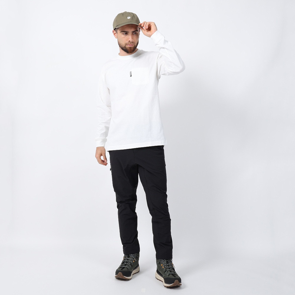 ジャックウルフスキン（JackWolfskin）（メンズ）長袖Tシャツ ロンT JP POCKET ポケットTシャツ V2 5022584-5018 ホワイト