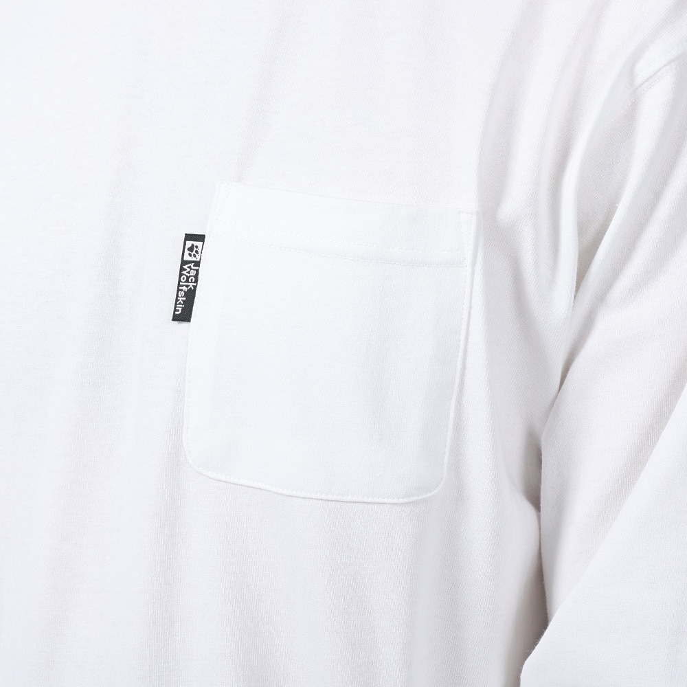 ジャックウルフスキン（JackWolfskin）（メンズ）長袖Tシャツ ロンT JP POCKET ポケットTシャツ V2 5022584-5018 ホワイト