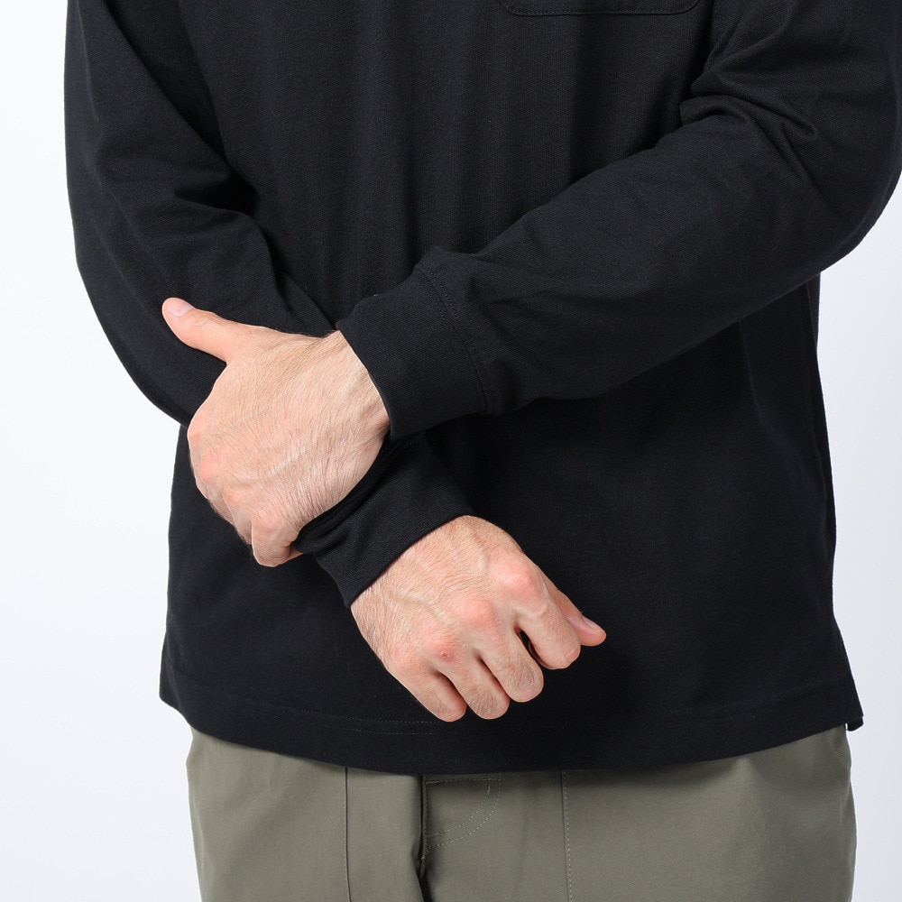 ジャックウルフスキン（JackWolfskin）（メンズ）長袖Tシャツ ロンT JP POCKET ポケットTシャツ V2 5022584-6000 ブラック