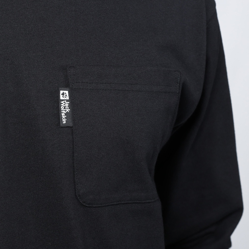 ジャックウルフスキン（JackWolfskin）（メンズ）長袖Tシャツ ロンT JP POCKET ポケットTシャツ V2 5022584-6000 ブラック