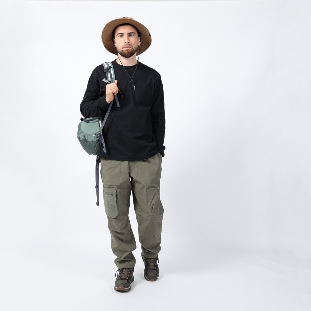 ジャックウルフスキン（JackWolfskin）（メンズ）長袖Tシャツ ロンT JP POCKET ポケットTシャツ V2 5022584-6000 ブラック