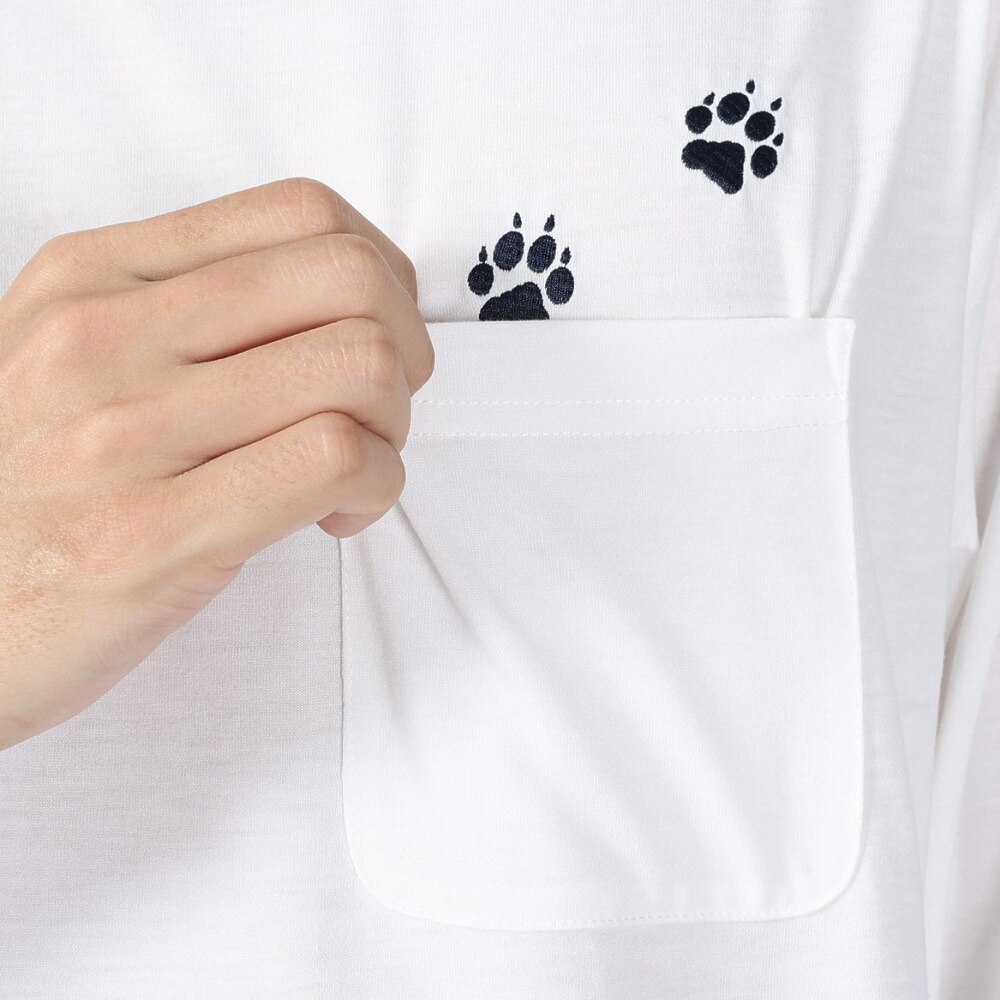 ジャックウルフスキン（JackWolfskin）（メンズ）長袖Tシャツ ロンT JP PAW IN ポケット長袖Tシャツ 5030821-5055 ホワイト