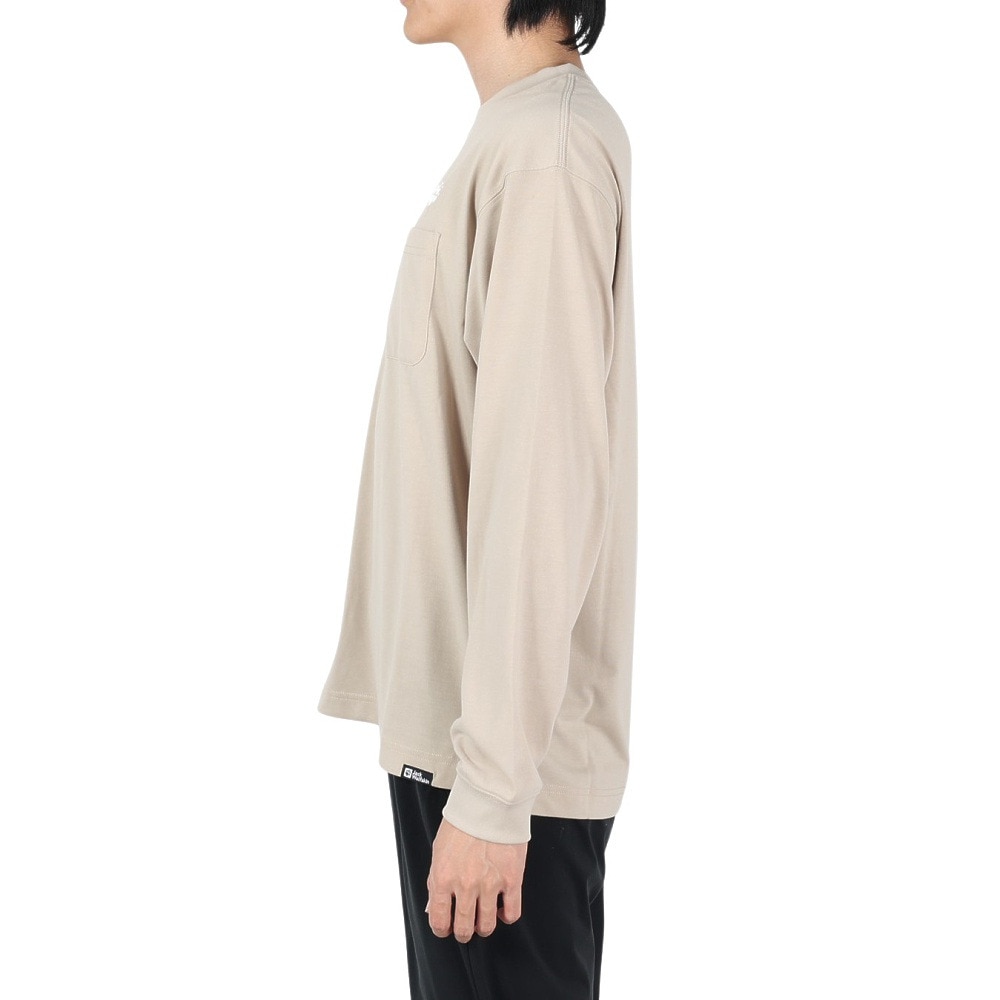 ジャックウルフスキン（JackWolfskin）（メンズ）長袖Tシャツ ロンT JP PAW IN ポケット長袖Tシャツ 5030821-5154 ベージュ