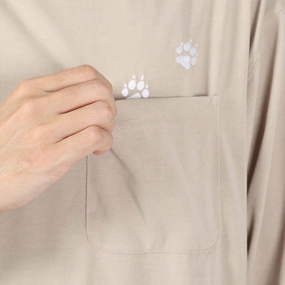 ジャックウルフスキン（JackWolfskin）（メンズ）長袖Tシャツ ロンT JP PAW IN ポケット長袖Tシャツ 5030821-5154 ベージュ