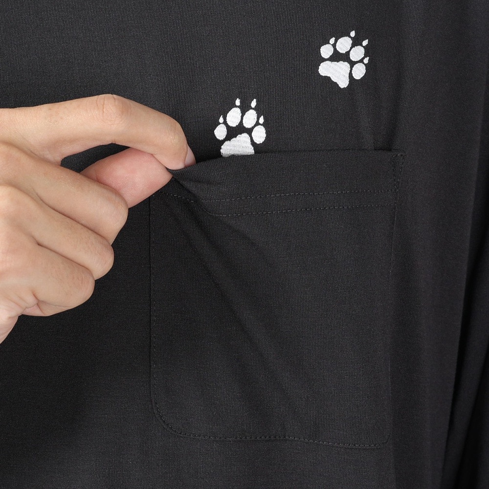 ジャックウルフスキン（JackWolfskin）（メンズ）長袖Tシャツ ロンT JP PAW IN ポケット長袖Tシャツ 5030821-6350 チャコールグレー