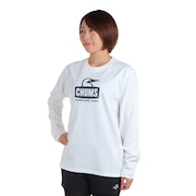 チャムス（CHUMS）（メンズ、レディース）長袖Tシャツ ロンT ブービーフェイスブラッシュド 長袖Tシャツ CH01-2303-W071 ホワイト×ブラック