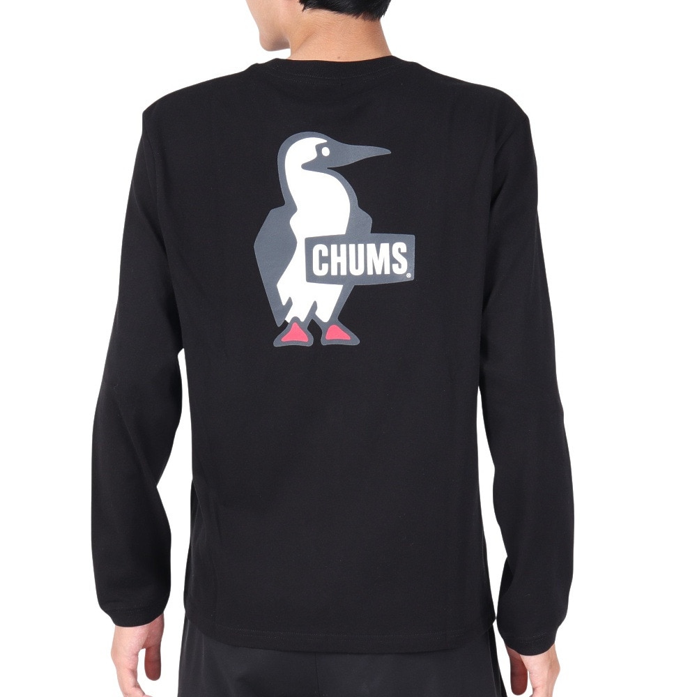 チャムス（CHUMS）（メンズ）高耐久 ヘビーウェイトコットン ブービーロゴブラッシュド 長袖Tシャツ CH01-2304-K001 ブラック