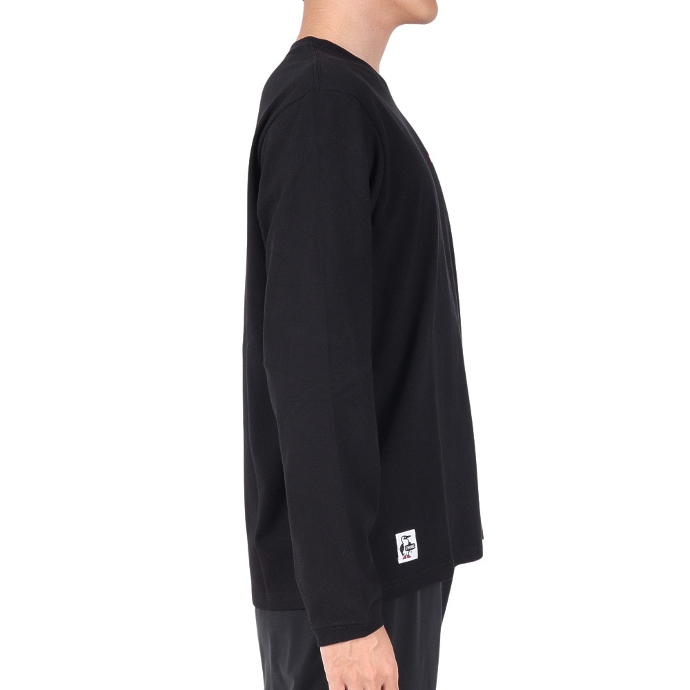 チャムス（CHUMS）（メンズ）高耐久 ヘビーウェイトコットン ブービーロゴブラッシュド 長袖Tシャツ CH01-2304-K001 ブラック