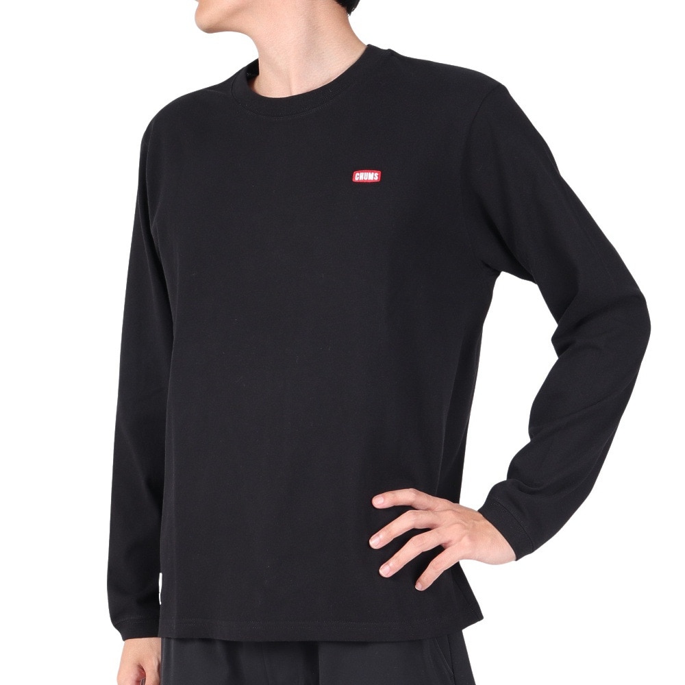 チャムス（CHUMS）（メンズ）高耐久 ヘビーウェイトコットン ブービーロゴブラッシュド 長袖Tシャツ CH01-2304-K001 ブラック