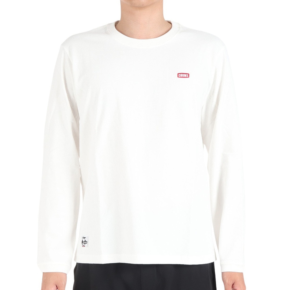 チャムス（CHUMS）（メンズ、レディース）高耐久 ヘビーウェイトコットン ブービーロゴブラッシュド 長袖Tシャツ CH01-2304-W001 ホワイト