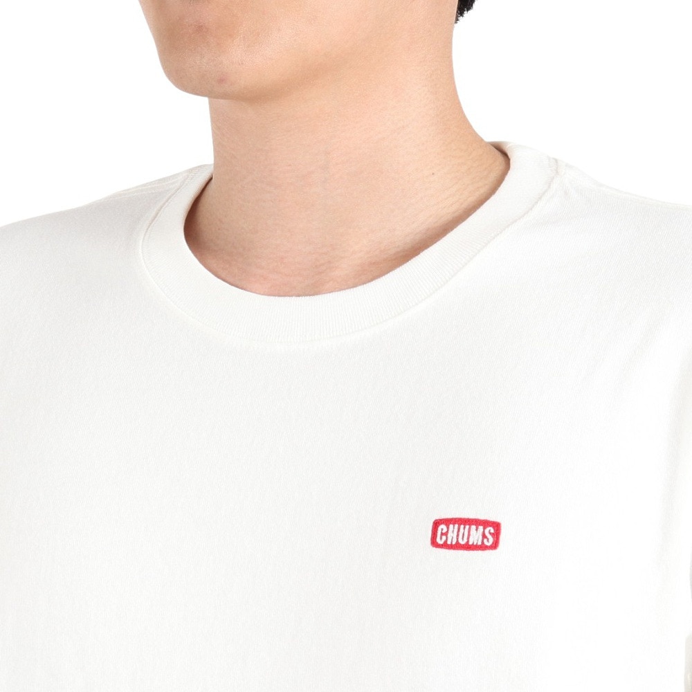 チャムス（CHUMS）（メンズ、レディース）高耐久 ヘビーウェイトコットン ブービーロゴブラッシュド 長袖Tシャツ CH01-2304-W001 ホワイト