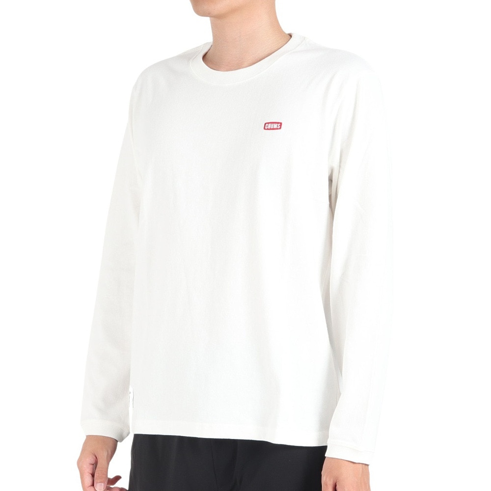 チャムス（CHUMS）（メンズ、レディース）高耐久 ヘビーウェイトコットン ブービーロゴブラッシュド 長袖Tシャツ CH01-2304-W001 ホワイト