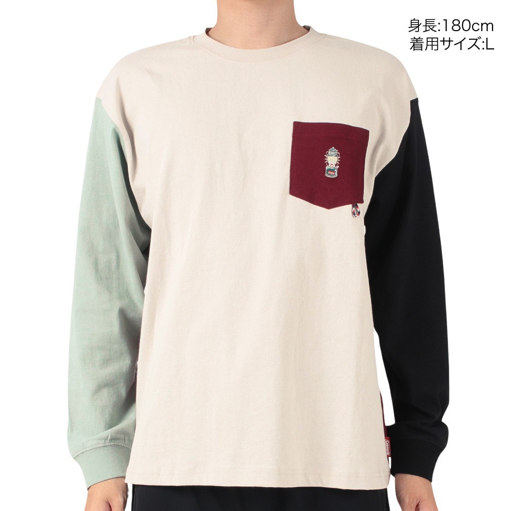 コールマン（Coleman）（メンズ）ワンポイント 長袖Tシャツ ロンT ポケットロングスリーブTシャツ X5350A CRY アイボリー