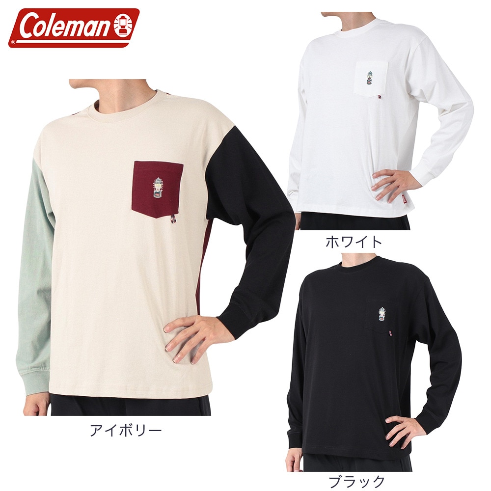コールマン（Coleman）（メンズ）ワンポイント 長袖Tシャツ ロンT ポケットロングスリーブTシャツ X5350A CRY アイボリー