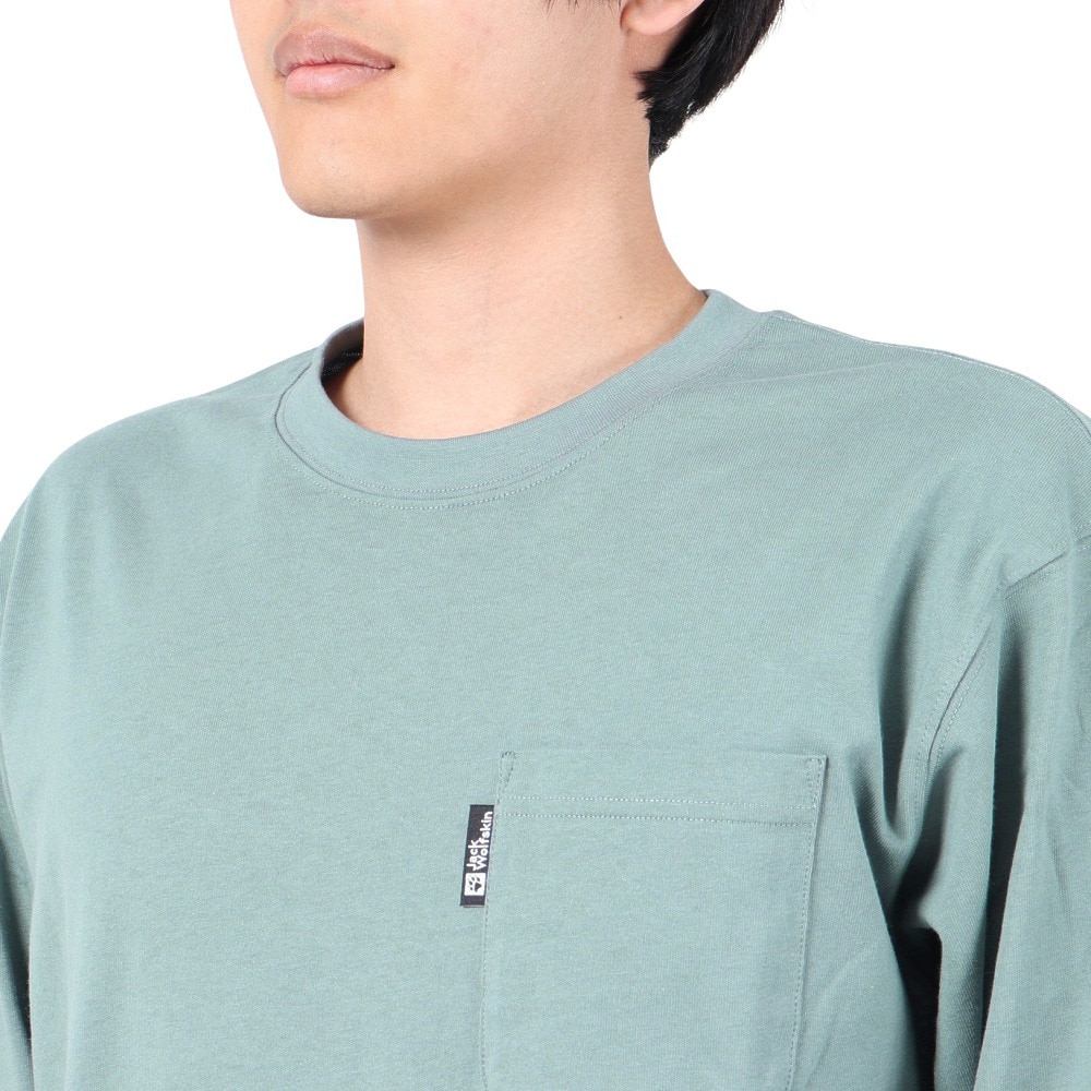 ジャックウルフスキン（JackWolfskin）（メンズ）長袖Tシャツ ロンT POCKET 長袖Tシャツ V2 5022584-6167 ブルーグレー
