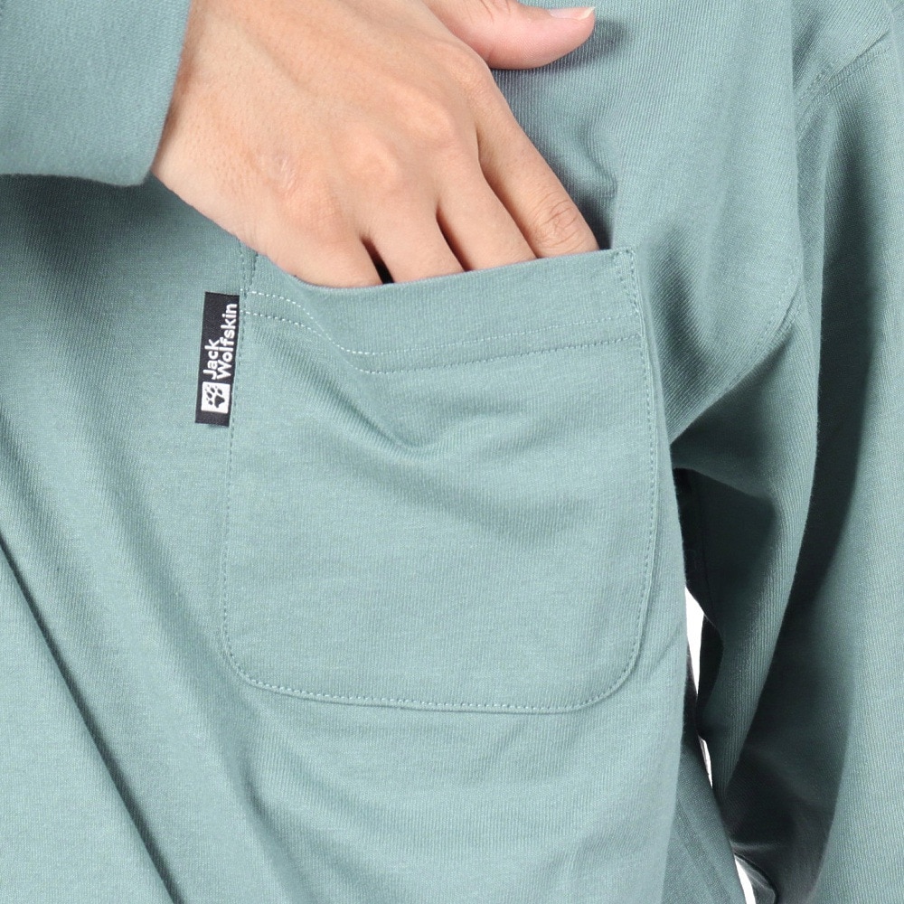 ジャックウルフスキン（JackWolfskin）（メンズ）長袖Tシャツ ロンT POCKET 長袖Tシャツ V2 5022584-6167 ブルーグレー