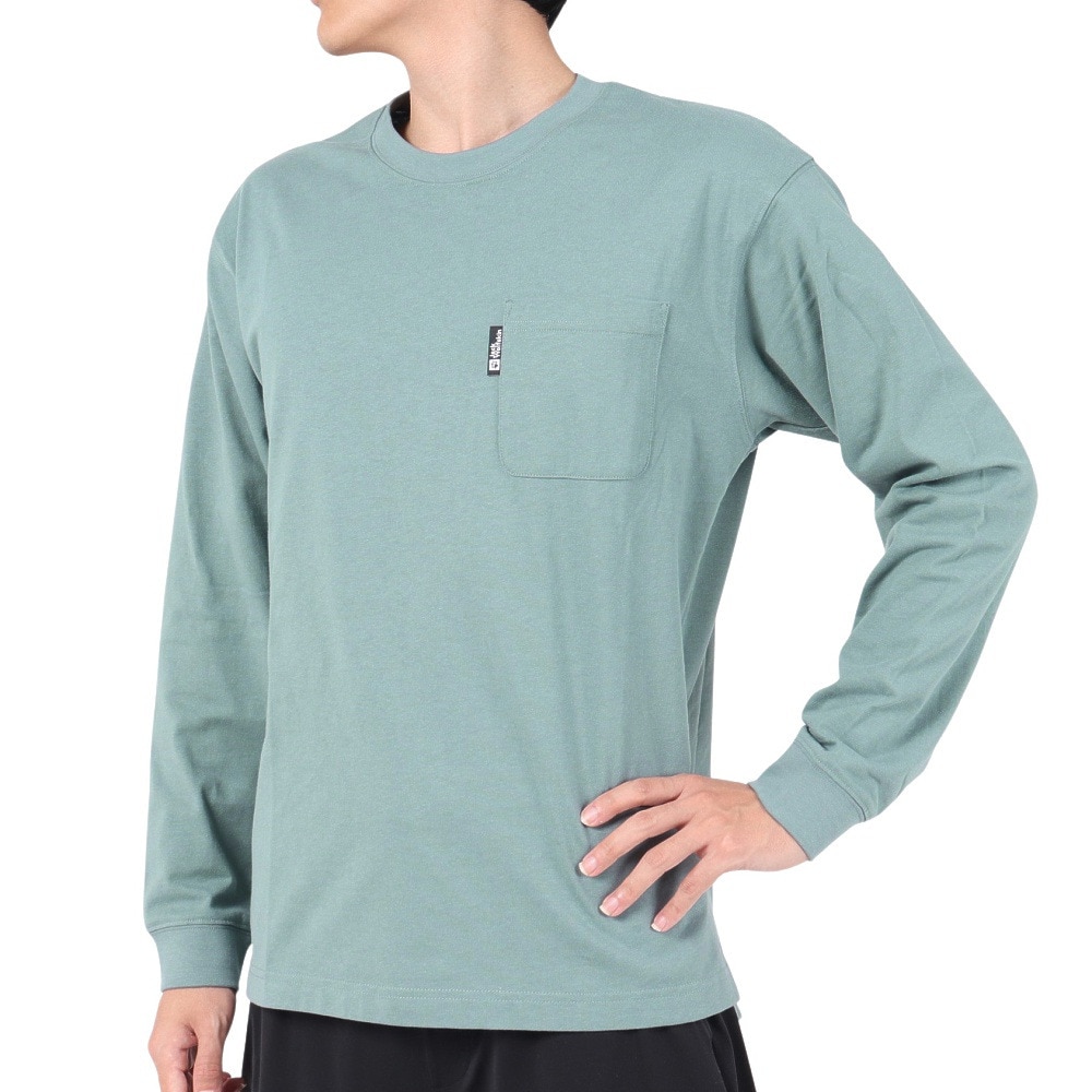 ジャックウルフスキン（JackWolfskin）（メンズ）長袖Tシャツ ロンT POCKET 長袖Tシャツ V2 5022584-6167 ブルーグレー