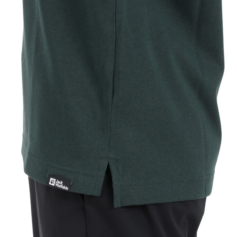 ジャックウルフスキン（JackWolfskin）（メンズ）長袖Tシャツ ロンT JP CORP SIGN 長袖Tシャツ 5032551-4161 ダークグリーン