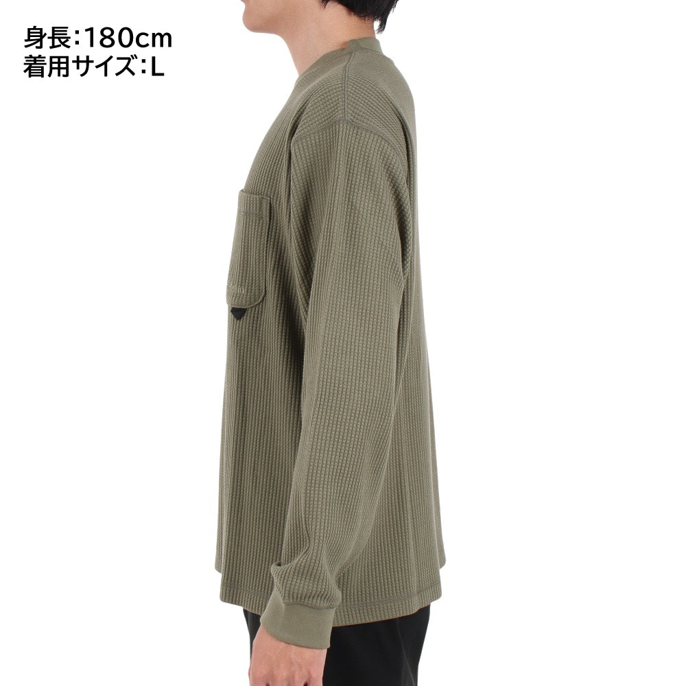 ジャックウルフスキン（JackWolfskin）（メンズ）長袖Tシャツ ロンT COZY WAFFLE 5032561-4550 オリーブ