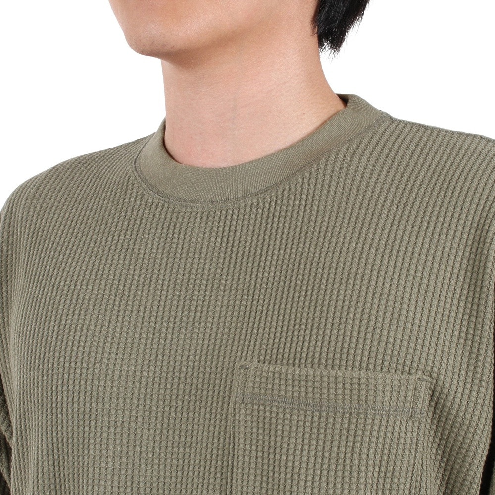 ジャックウルフスキン（JackWolfskin）（メンズ）長袖Tシャツ ロンT COZY WAFFLE 5032561-4550 オリーブ