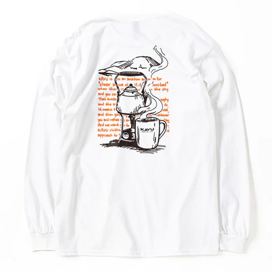 カブー（KAVU）（メンズ）コーヒー ロングスリーブTシャツ 19821939 WHT