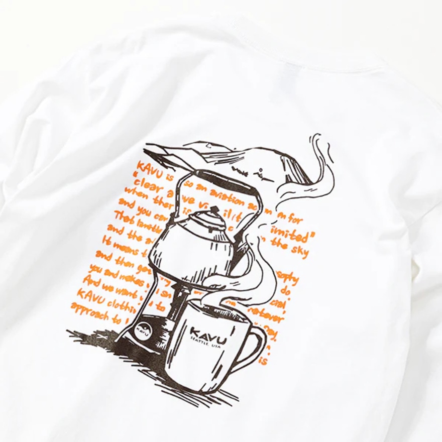 カブー（KAVU）（メンズ）コーヒー ロングスリーブTシャツ 19821939 WHT