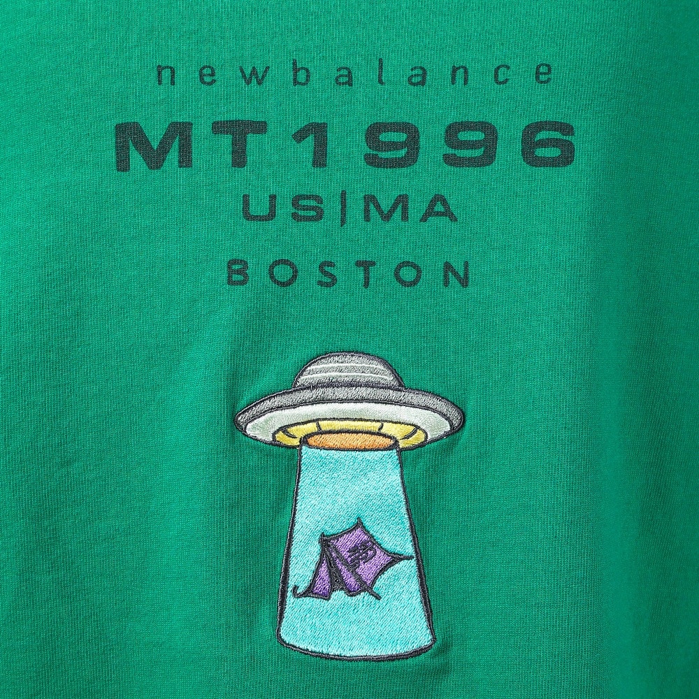 ニューバランス（new balance）（メンズ）長袖Tシャツ ロンT MT1996 グラフィックロングスリーブTシャツ AMT35114ECS グリーン