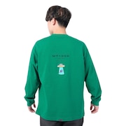 (メンズ)長袖Tシャツ ロンT MT1996 グラフィックロングスリーブTシャツ AMT35114ECS グリーン