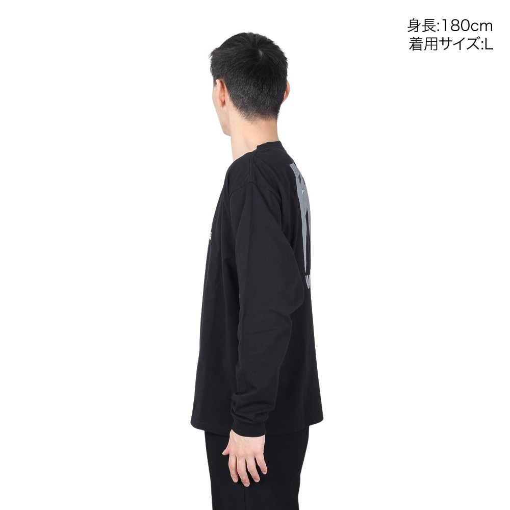 クリフメイヤー（KRIFF MAYER）（メンズ）バックプリント おしゃれ 長袖Tシャツ キャンプラビット ロンT 2337807-19:BLACK ブラック ユニセックス仕様