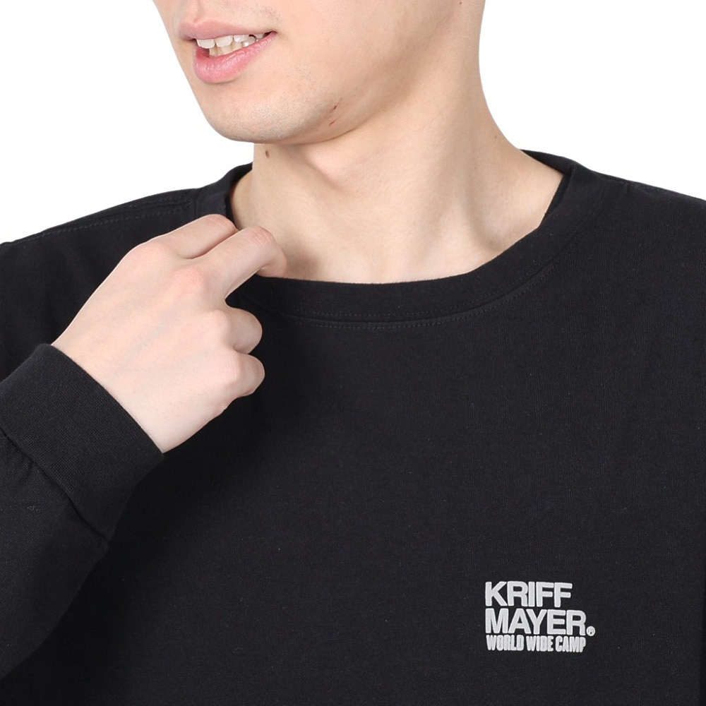 クリフメイヤー（KRIFF MAYER）（メンズ）バックプリント おしゃれ 長袖Tシャツ キャンプラビット ロンT 2337807-19:BLACK ブラック ユニセックス仕様