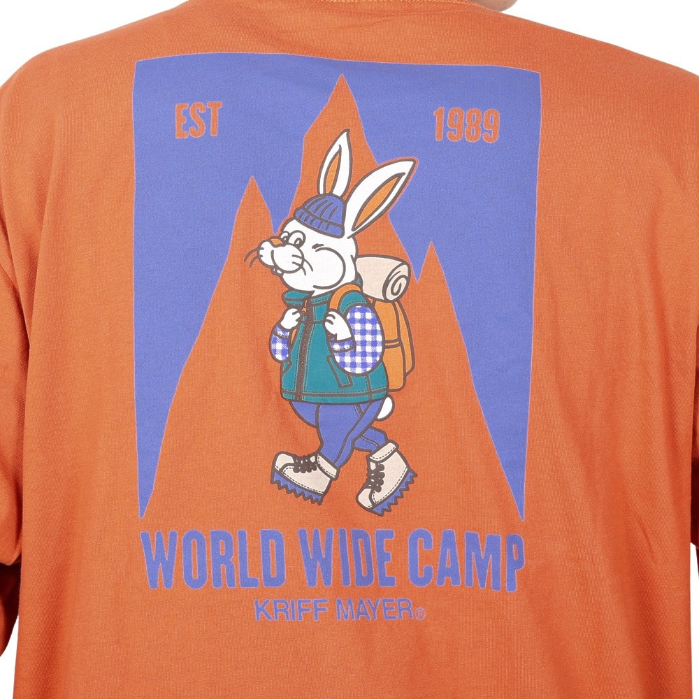 クリフメイヤー（KRIFF MAYER）（メンズ）バックプリント おしゃれ 長袖Tシャツ キャンプラビット ロンT 2337807-45:ORANGE オレンジ ユニセックス仕様