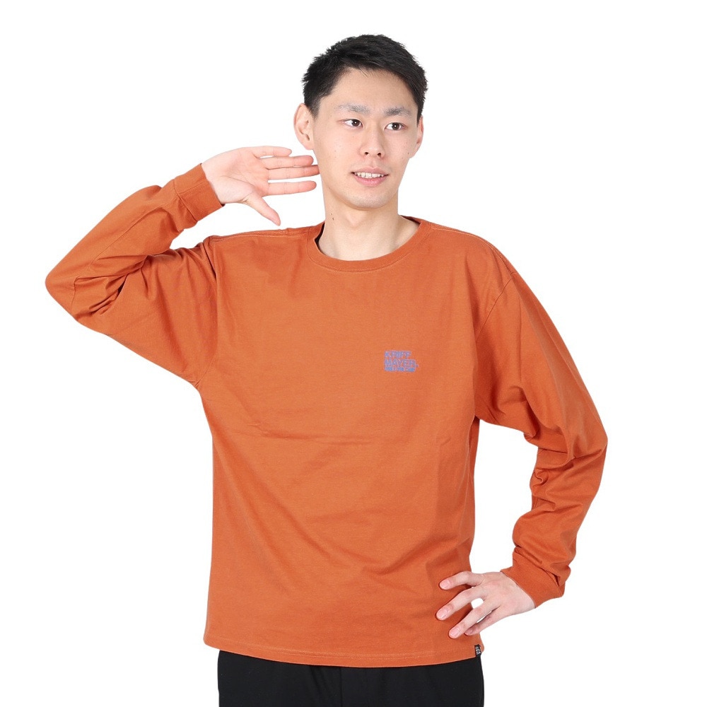 クリフメイヤー（KRIFF MAYER）（メンズ）バックプリント おしゃれ 長袖Tシャツ キャンプラビット ロンT 2337807-45:ORANGE オレンジ ユニセックス仕様