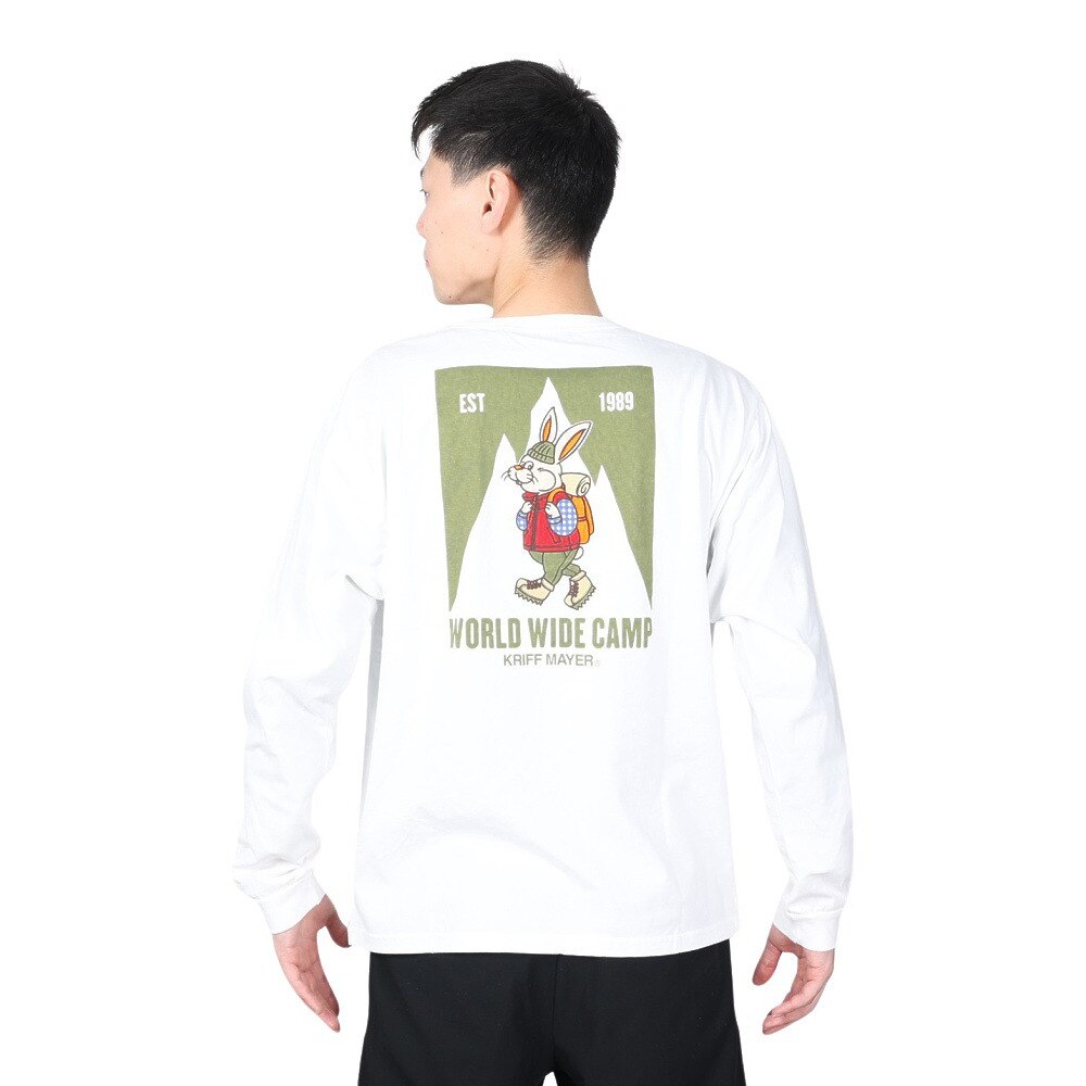 クリフメイヤー（KRIFF MAYER）（メンズ）バックプリント おしゃれ 長袖Tシャツ キャンプラビット ロンT 2337807-5:OFF オフホワイト ユニセックス仕様