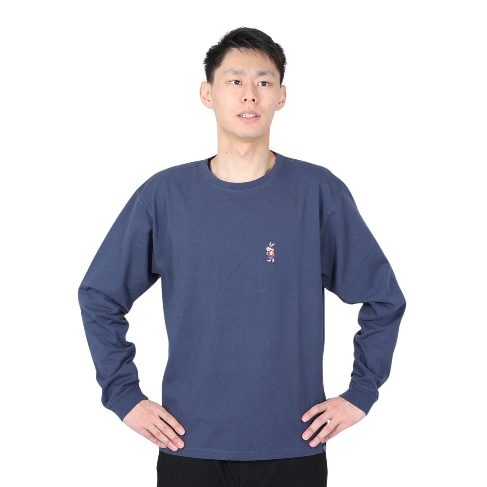 クリフメイヤー（KRIFF MAYER）（メンズ、レディース）ワンポイント シンプル 長袖Tシャツ キャンプラビットロンT ミニ刺繍 2337808-79:NAVY ネイビー ユニセックス仕様