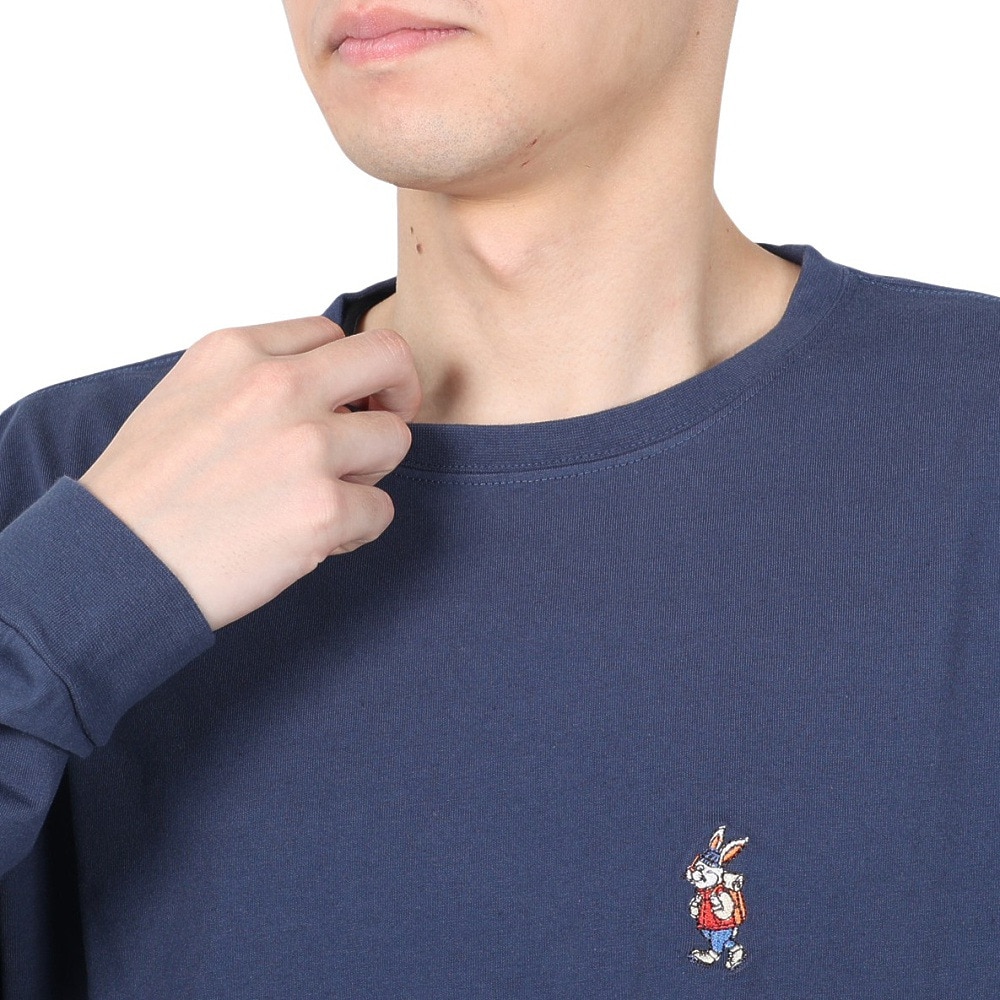 クリフメイヤー（KRIFF MAYER）（メンズ、レディース）ワンポイント シンプル 長袖Tシャツ キャンプラビットロンT ミニ刺繍 2337808-79:NAVY ネイビー ユニセックス仕様