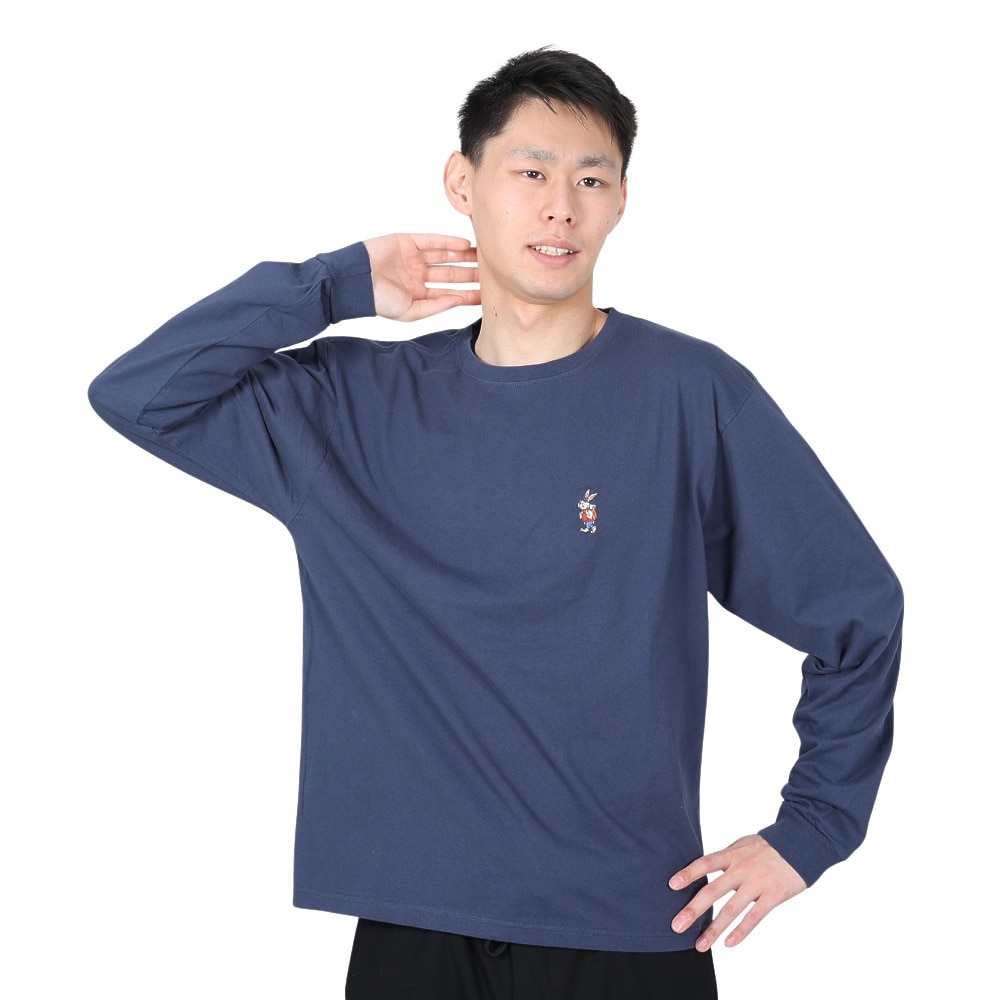 クリフメイヤー（KRIFF MAYER）（メンズ、レディース）ワンポイント シンプル 長袖Tシャツ キャンプラビットロンT ミニ刺繍 2337808-79:NAVY ネイビー ユニセックス仕様