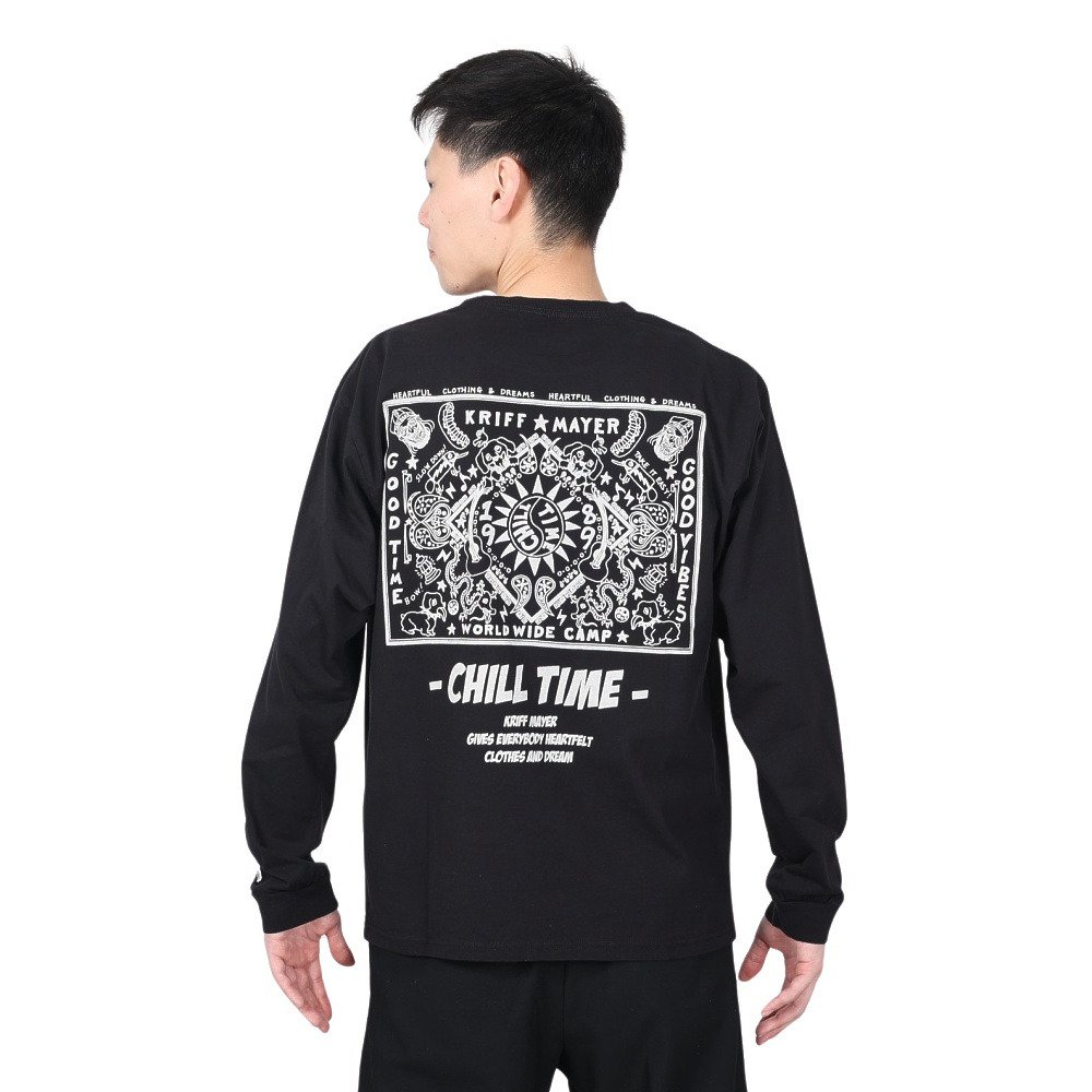 クリフメイヤー（KRIFF MAYER）（メンズ、レディース）チルタイムロンT バンダナ 長袖Tシャツ 2337809-19:BLACK