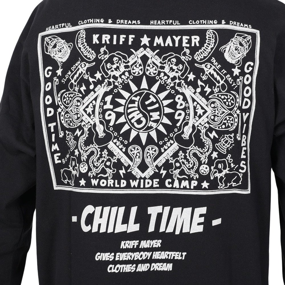 クリフメイヤー（KRIFF MAYER）（メンズ、レディース）チルタイムロンT バンダナ 長袖Tシャツ 2337809-19:BLACK