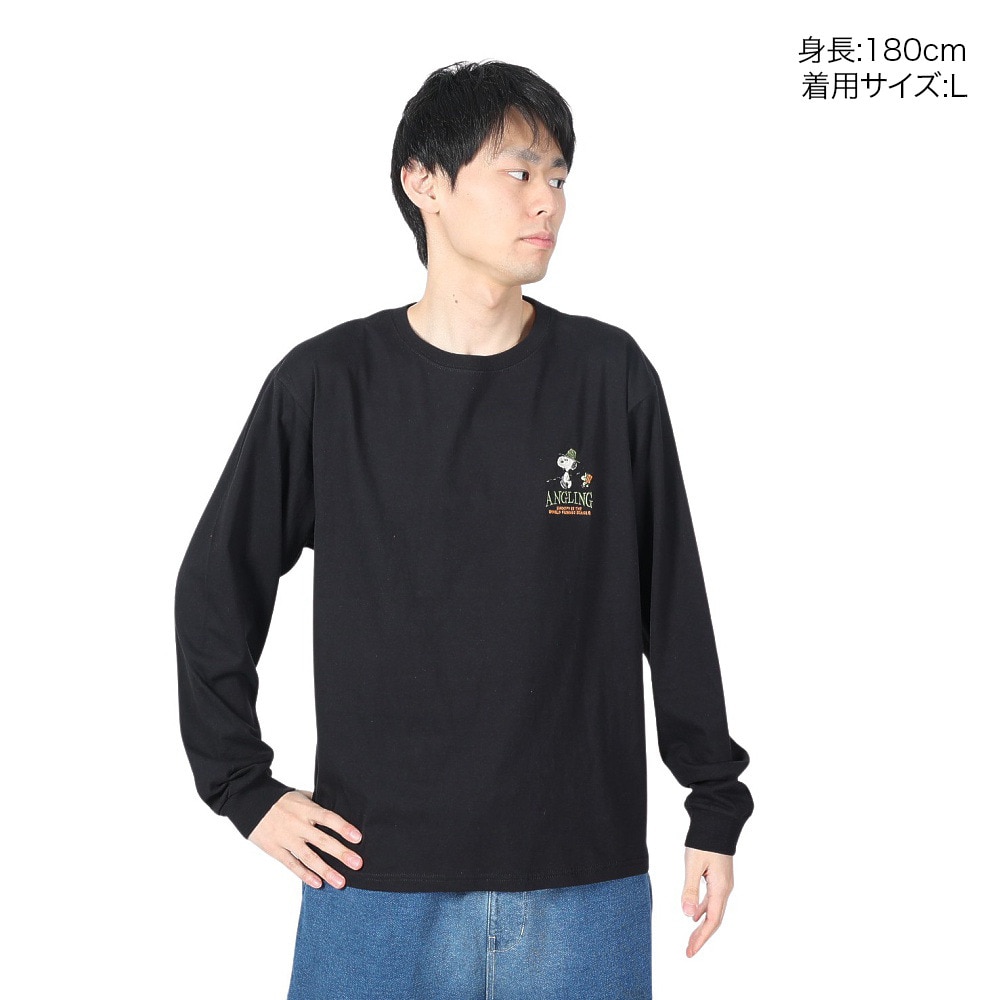 クリフメイヤー（KRIFF MAYER）（メンズ、レディース）長袖Tシャツ スヌーピー バックプリント ロンＴ 2337823-19:BLACK ブラック ユニセックス仕様