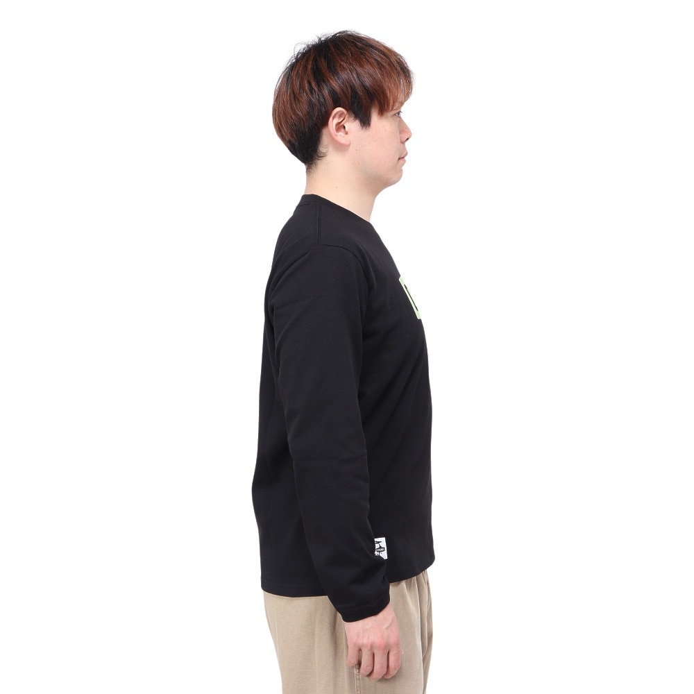 チャムス（CHUMS）（メンズ）高耐久 長袖Tシャツ ロンT ロゴロングスリーブTシャツ CH01-2273-K073 ブラック×グリーン 綿100 厚手